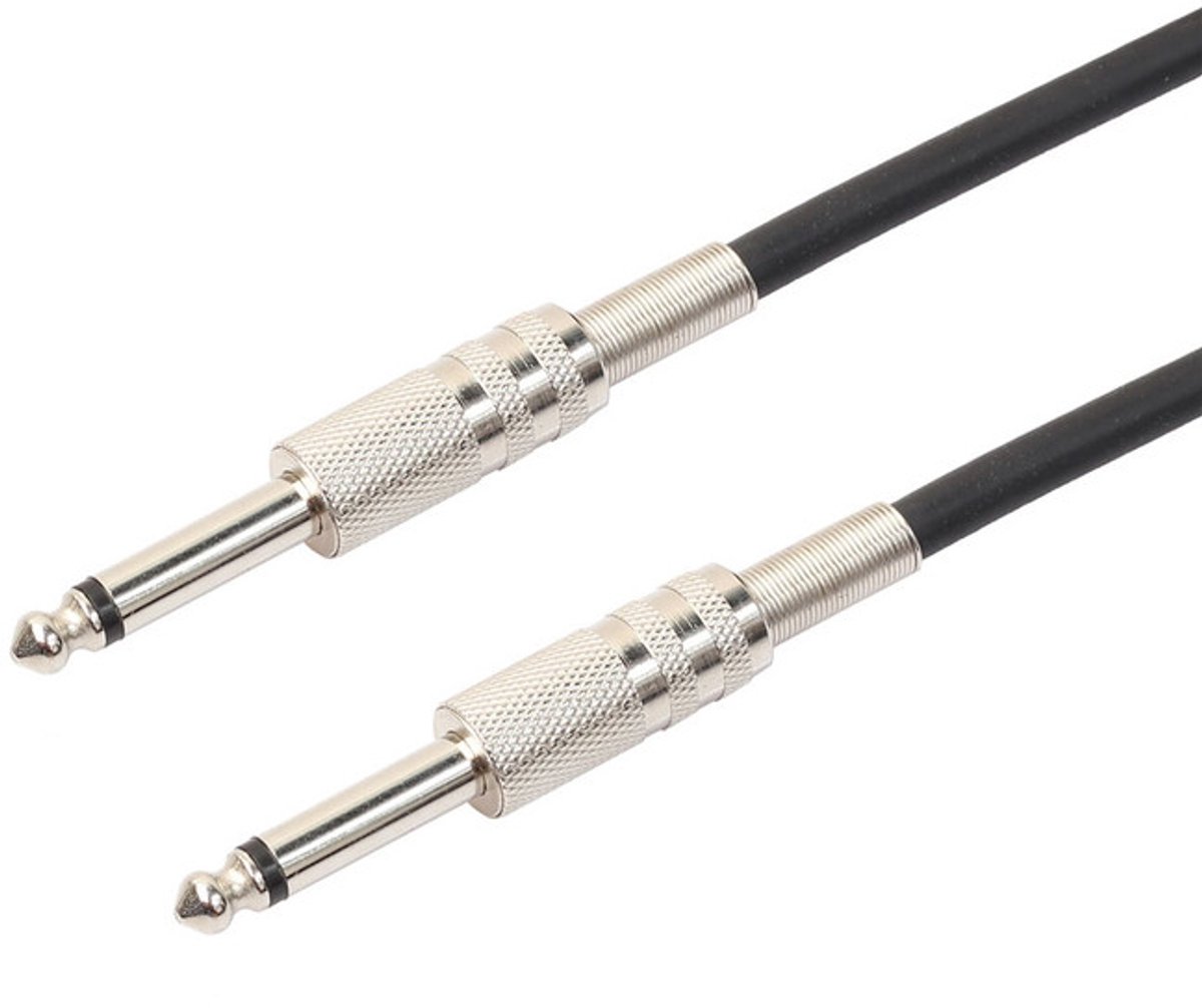 6.35mm Mono Jack Kabel - Male to Male - 1.8 meter - Afgeschermd - voor Gitaar, Versterker en Mixer - zwart