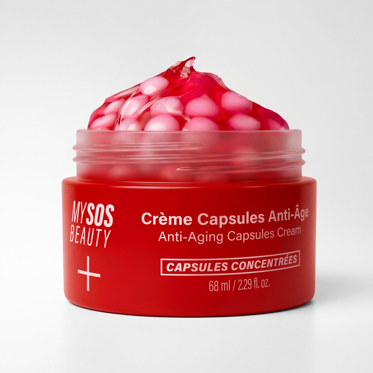 Anti-Aging Crème met Capsules - My SOS Beauty - Retinal, Ectoïne, Hyaluronzuur, Collageen & Centella Asiatica - Hydrateert, Maakt voller & Verzacht rimpels - Anti-Rimpel Gezichtscrème - 68 ml