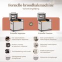 Vergelijking Fornello Supremo en Essenza broodbakmachines. Supremo heeft noten/rozijnendisperser en aanraakscherm.
