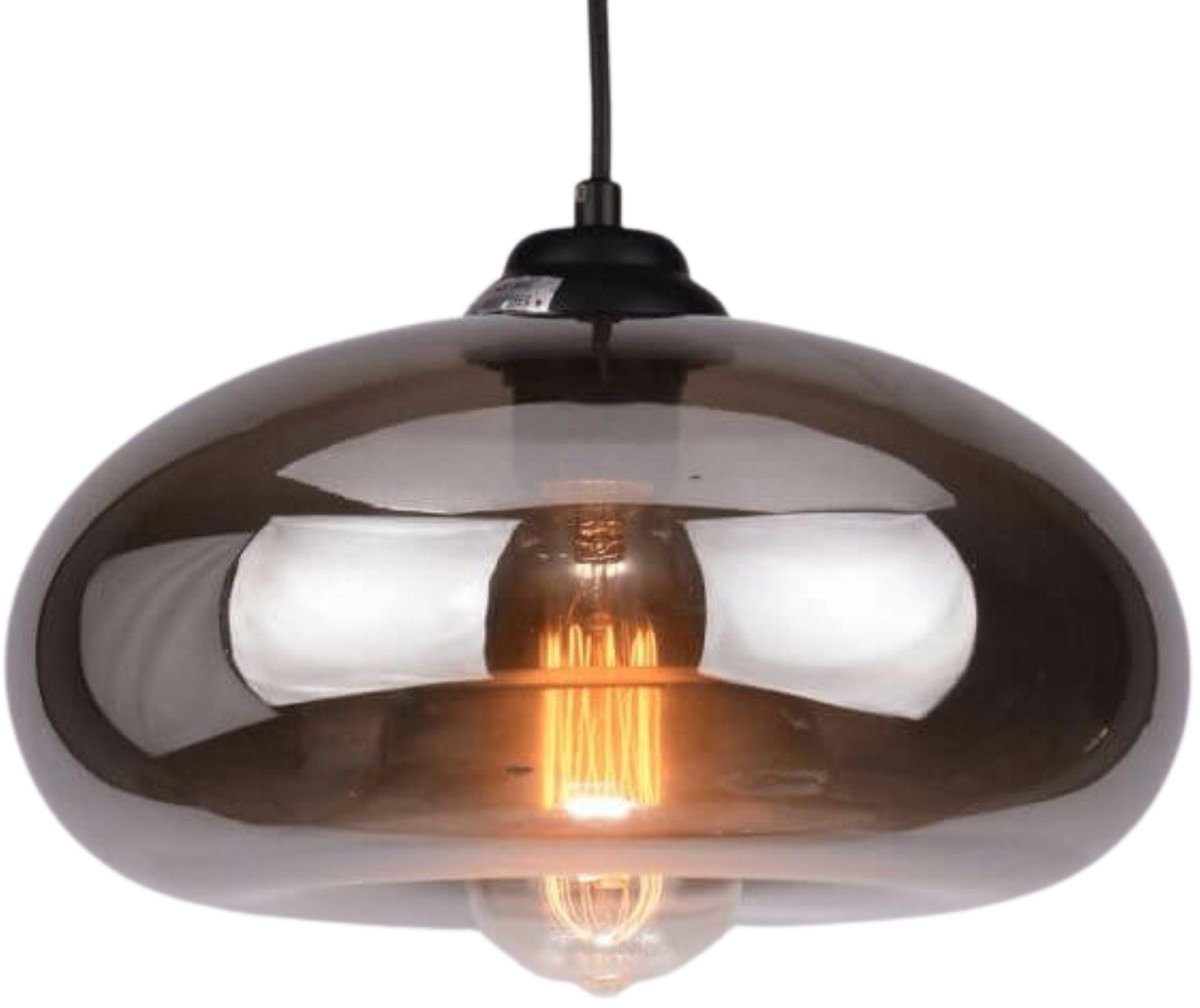 Kosilum - Ellipse - Hanglamp - Rookgrijs - Metaal en glas