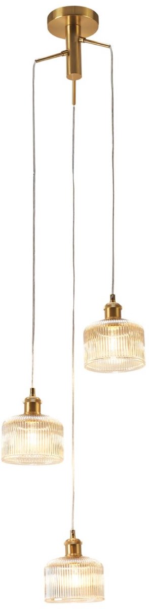 Kosilum - Auréline - Hanglamp - Amber en messing - Metaal en glas
