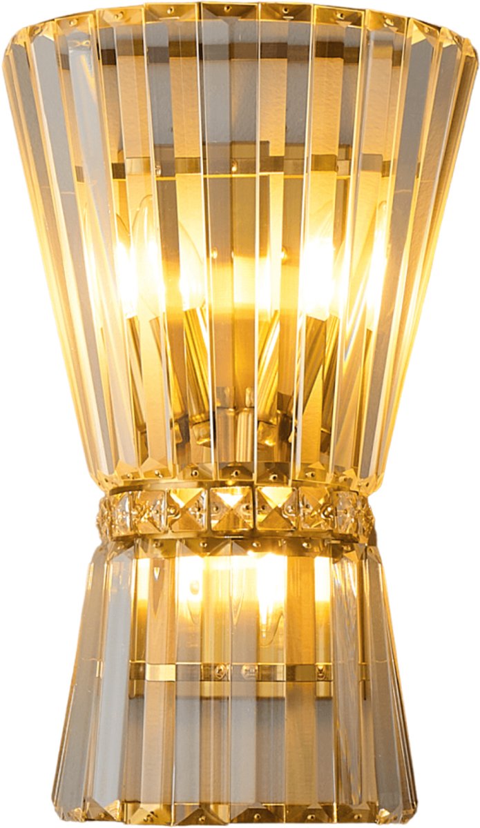 Kosilum - Giova - Wandlamp - Transparant en goud - Metaal en kristal