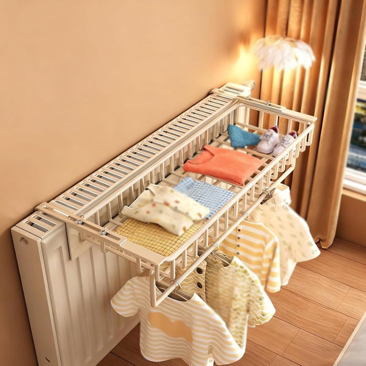Radiator Plank - Droogrek - Kleding Drogen - Zonder Boren - 60cm - Wit
