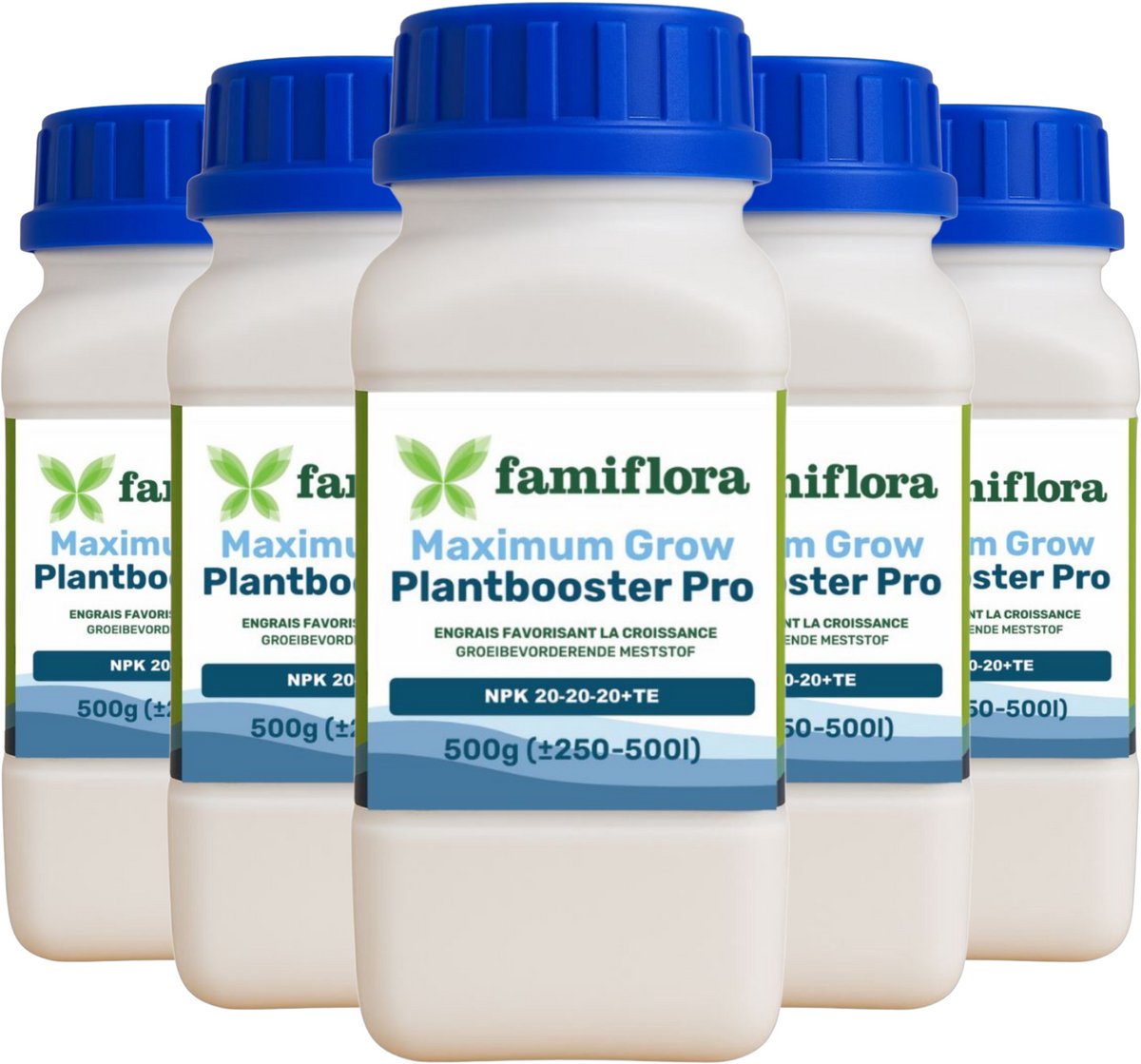 Famiflora Plantbooster Pro 2.5KG (5x 500GR) 20-20-20+TE - Meststof voor binnen- en buitenplanten - Samenstelling voor groeibevordering - Voor gebruik in hydrocultuur- en aeroponicsystemen