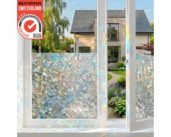 Homewell Raamfolie HR++ 45x300cm - Zonwerend & Isolerend - Statisch - Glas in Lood - Regenboog Scherven