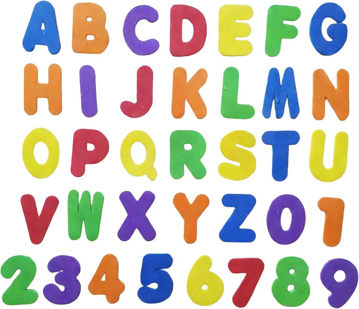 Badspeelgoed Cijfers Alfabet - Educatieve Letters - Leren in Bad - 36 Delige Set - 20 x 15 cm - Multicolor