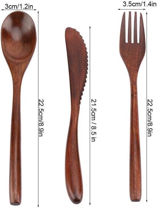 Herbruikbare Dinnerware Set - Bamboe Servies - Kamperen & Reizen - Vaatwasserbestendig - Natuurlijk — afbeelding 4