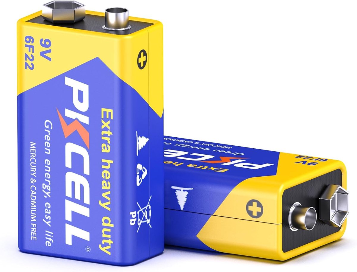 9V Batterijen - Blokbatterij - Rookmelder Voeding - Lange Houdbaarheid - 2 Stuks