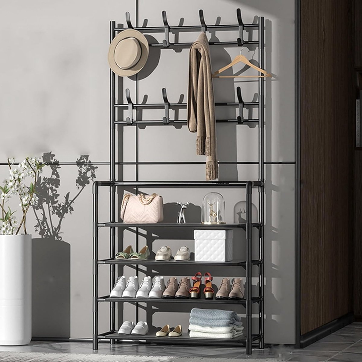 Kapstok Standaard - Kledingrek Organizer - Ruimte Optimaliseren - Open Planken Ontwerp - 8
