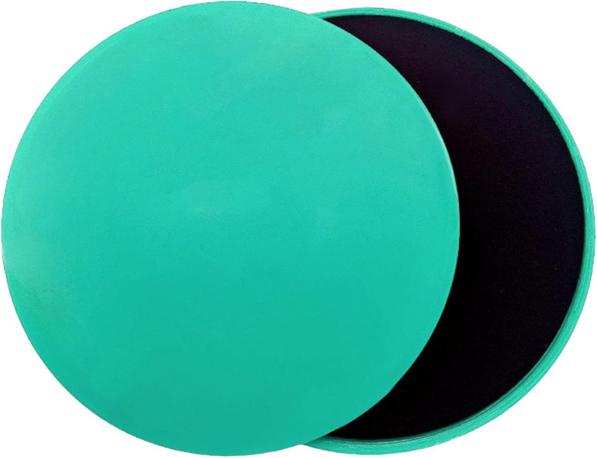 Trainingsschijven - Fitness sliders - Buikspier training - Tweezijdige fitness - 17 cm diameter - Mint groen