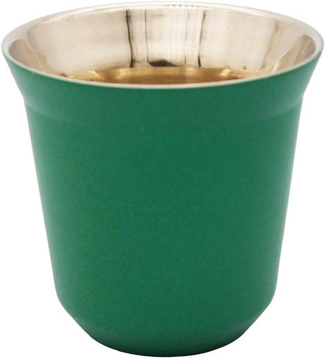 Koffiekopje Roestvrij Staal - Espresso Kopjes - Warme Dranken - Dubbelwandig Geïsoleerd - 80 ml - Groen