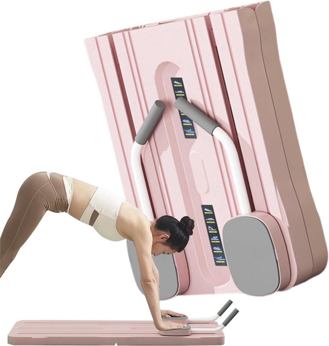 Pilates Board - Buikspieroefeningen Board - Core Versterking - Draagbaar en Vouwbaar - 105x40x3cm - Roze