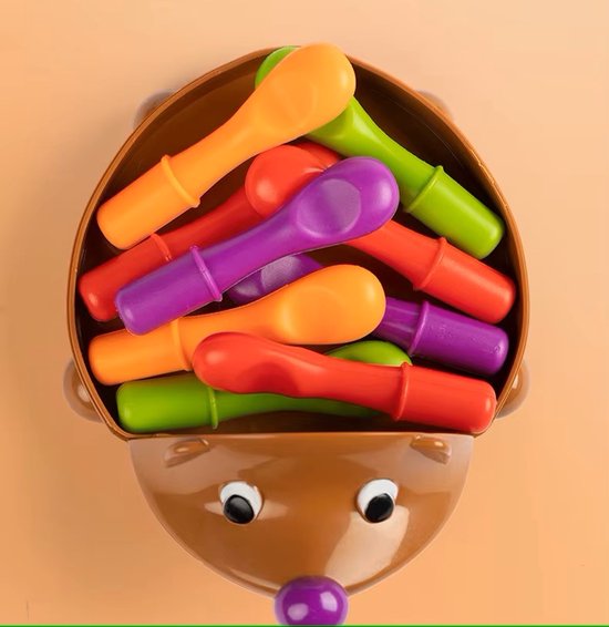 Egel Montessori Speelgoed - Fijne Motoriek - Sensorisch Speelgoed Baby- jongens en meisjes 18 maanden - Montessori Speelgoed-Peuter speelgoed - Kleuter speelgoed van Spike — afbeelding 2