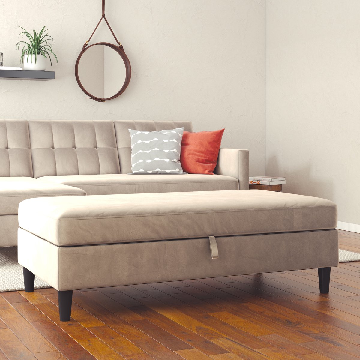 Hartford-Poef - Taupe Fluweel