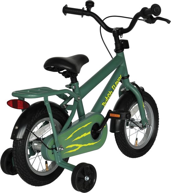 Dutch Flavor Kinderfiets 12 Inch - Groen - 2 tot 4 jaar - Knijprem en terugtrap van Merkloos — afbeelding 3