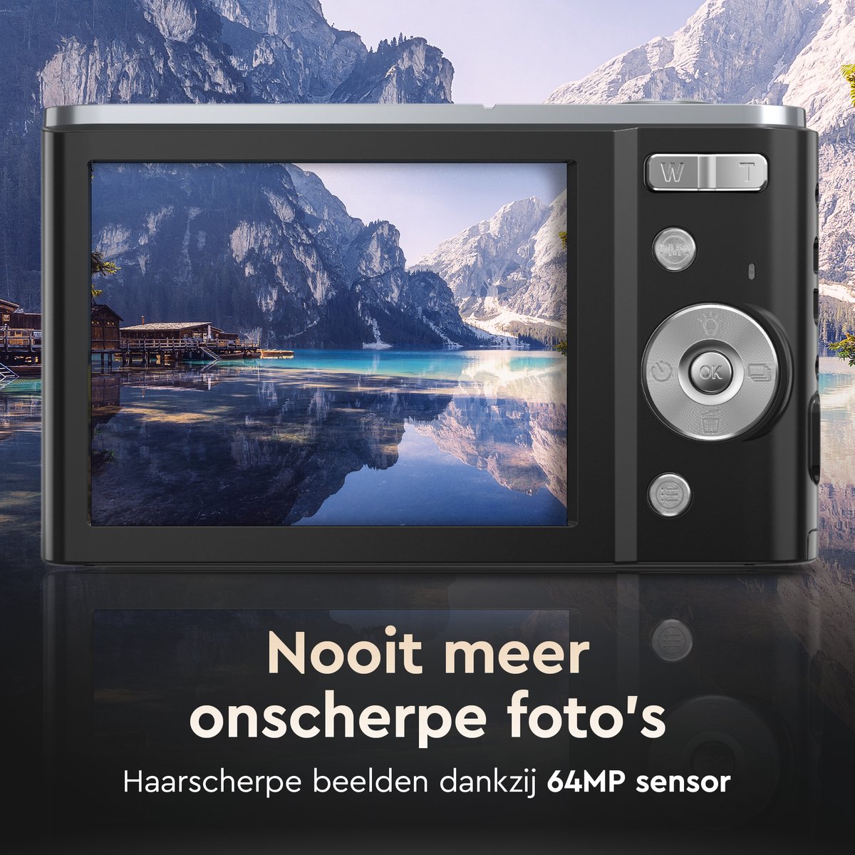 K&L Digitale Camera 4K - 64MP - Fototoestel - Compact Camera - Vlog Camera - Voor Kinderen - Inclusief 64GB - NL Software – foto 5
