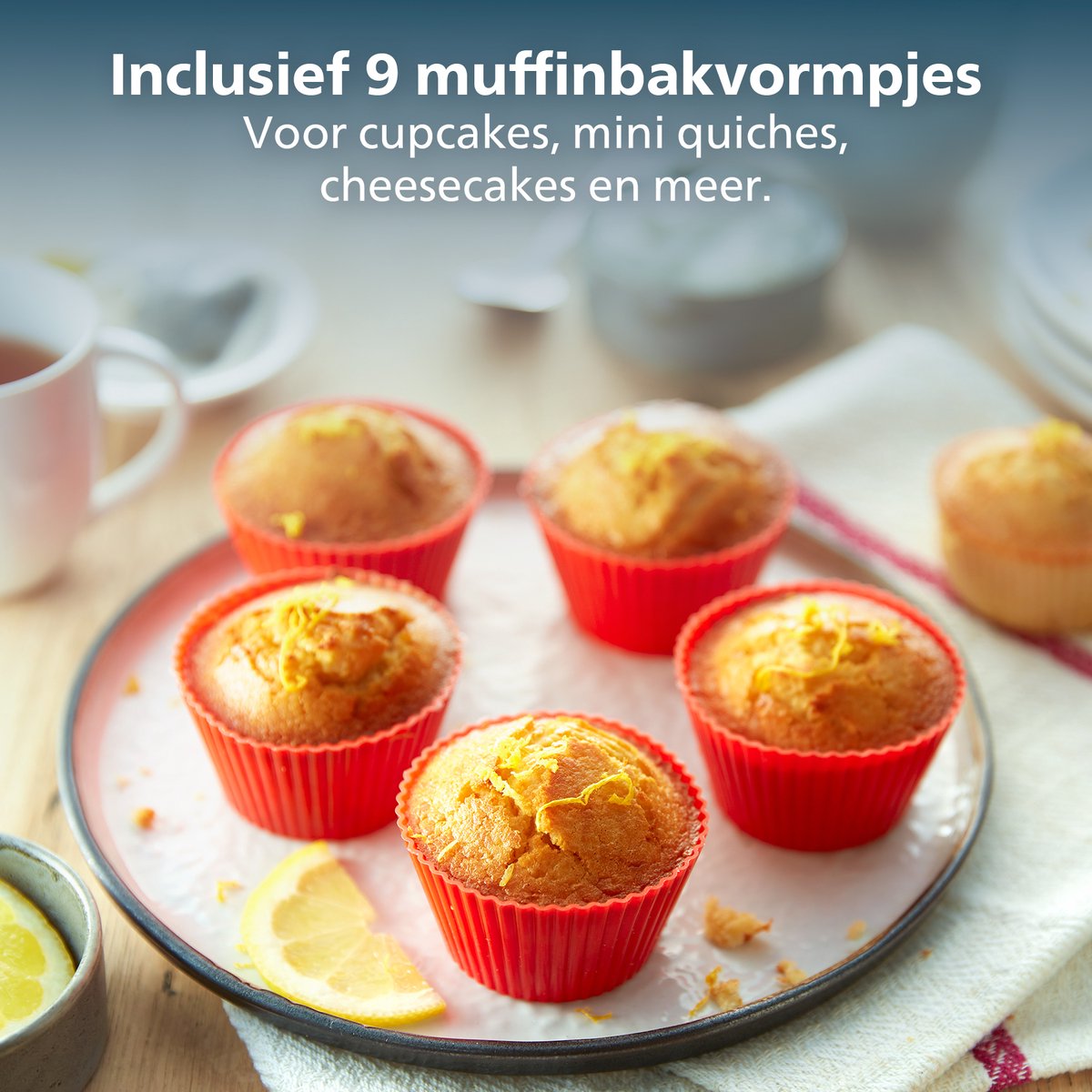 Philips Ovenschaal & Bakblik Airfryer Accessoire - HD9957/00 - Geschikt voor Philips - Bakset met 9 muffinvormen — afbeelding 5