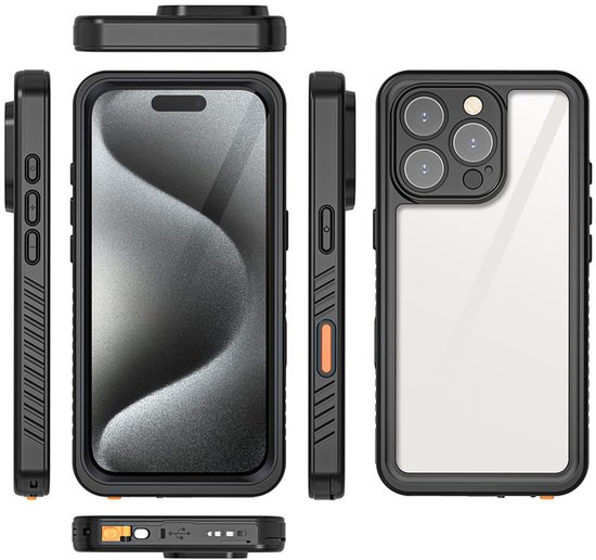 Eiger, IP68 Ultra Robuste Convient pour Apple iPhone 16 Pro Max 360 ° Avant et Arrière Shell, Transparent
