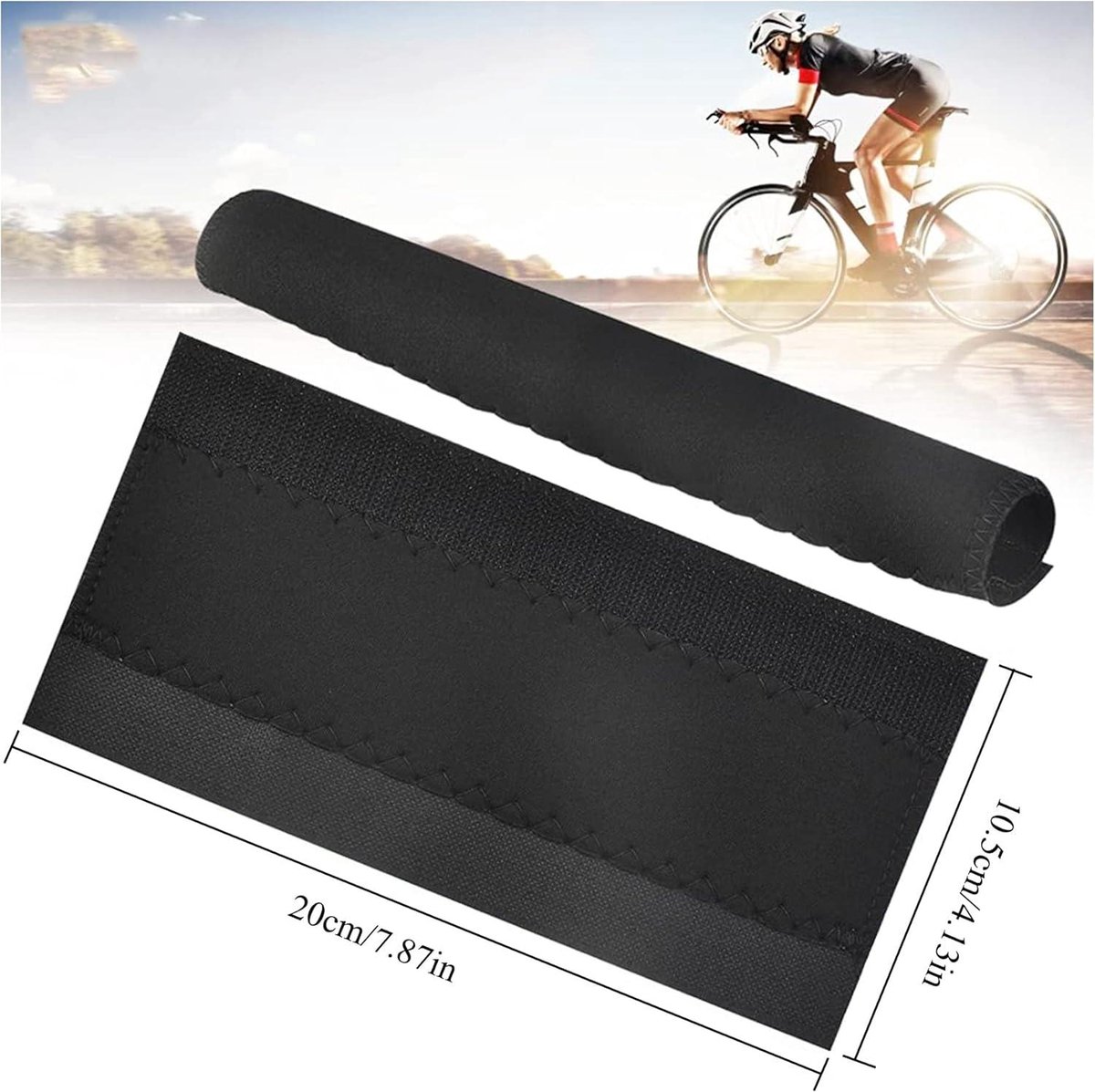 Allecto Plus - Beschermende hoezen voor fietsframes - Fiets kettingsteun - Fietsframe bescherming - Kettingkast fiets - Preventie krassen en beschadigingen - Set van 4 - Fietsaccessoires - 20 x 105 cm