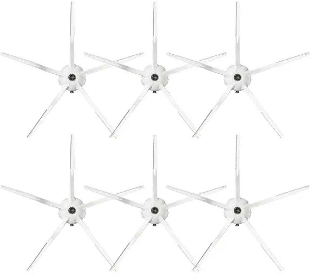 Vervangende siliconen zijborstels - Geschikt voor Roborock T7S, T7S PLUS, G20, G10, G10S, G10S PRO, G10S PURE, S7, S7MAXV ULTRA, T8, Q7+, Q7 MAX+ en S8 - Robotstofzuigers - set van 6 stuks - Wit