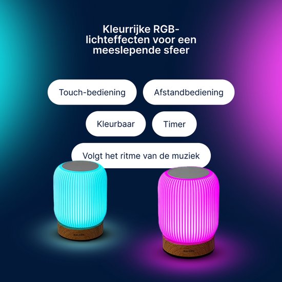 BALORS® Nachtlampje - voor kinderen, volwassenen & baby - met Afstandsbediening - Dimbaar & Touch Control - Leeslampje Stopcontact - Tafellamp & Bureaulamp - Bedlamp Slaapkamer — afbeelding 5