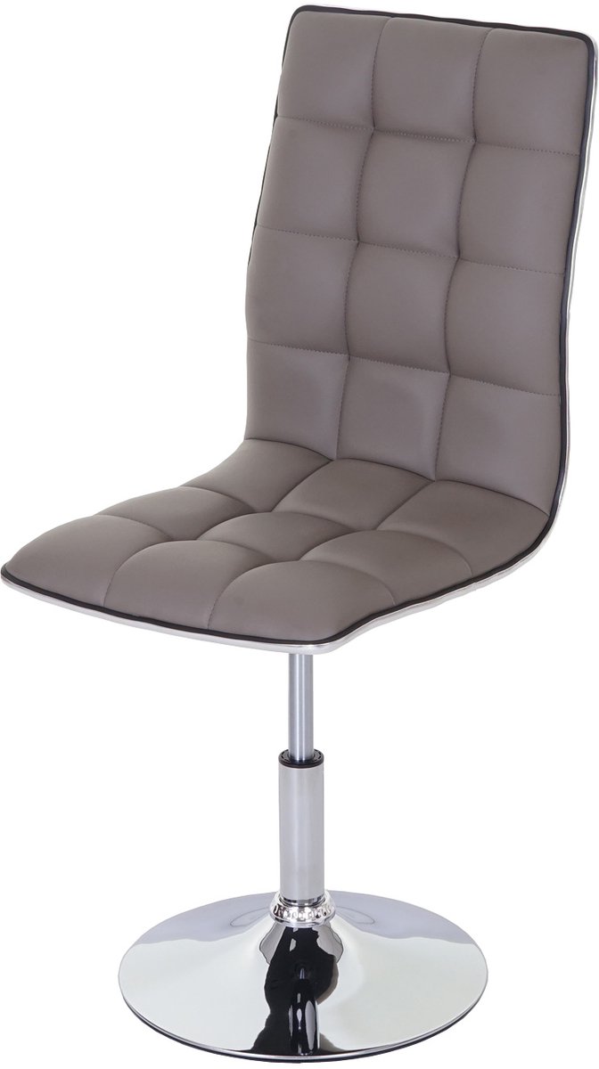 MCW Set van 2 eetkamerstoelen MCW-C41, keukenstoel, in hoogte verstelbaar, draaibaar, kunstleer MVG-gecertificeerd ~ taupe-grijs