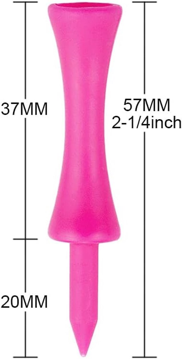 Golf Tees - 80 stuks - 57MM - Plastic - Herbruikbaar - Oefenmateriaal voor industriële golfers - Roze van Merkloos — afbeelding 5