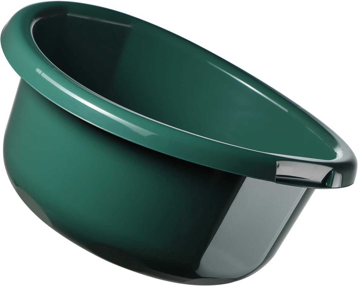 KADAX Kunststof kom, spoelbak in verschillende maten en kleuren, robuuste wasbak, universele kom, spoelbak voor badkamer, wasruimte (11 l, groen)