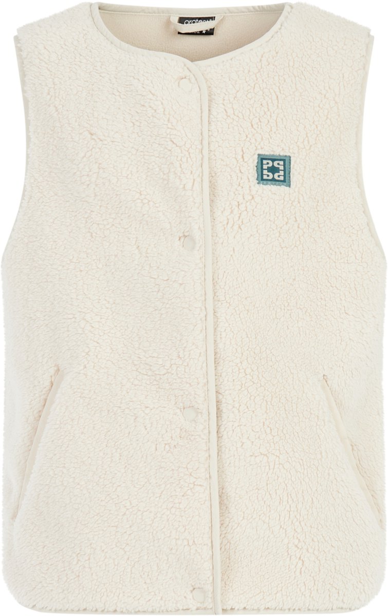 Protest Prtalanza Bodywarmer Meisjes High-pile teddy fleece Knoopsluiting Kitoffwhite