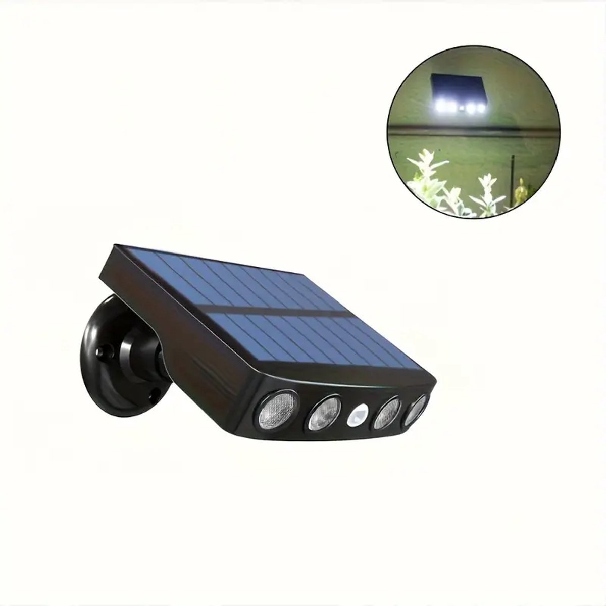 OBA Solar wandlamp met bewegingssensor – Draadloze buitenlamp op zonne-energie – Waterdicht, voor tuin, voordeur, oprit, garage – 1 stuk – zonder afstandsbediening Zwart