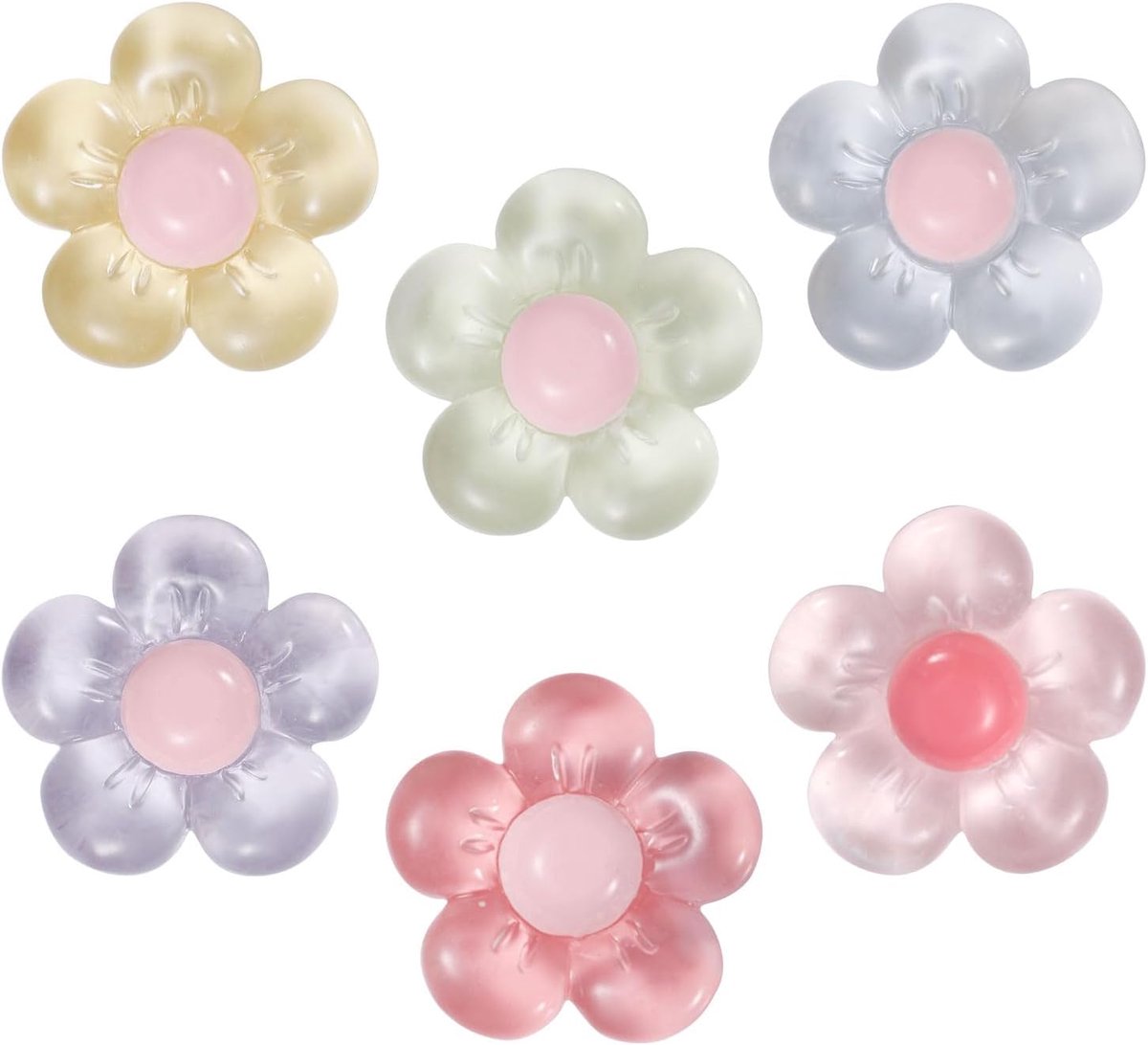Image of 6pcs Flowers Auto Luchtventilatie Clips - Kleurrijke Daisy Airconditioning Uitlaat Clip - Auto Luchtverfrissers voor Vrouwen - Auto Interieur Decoratie