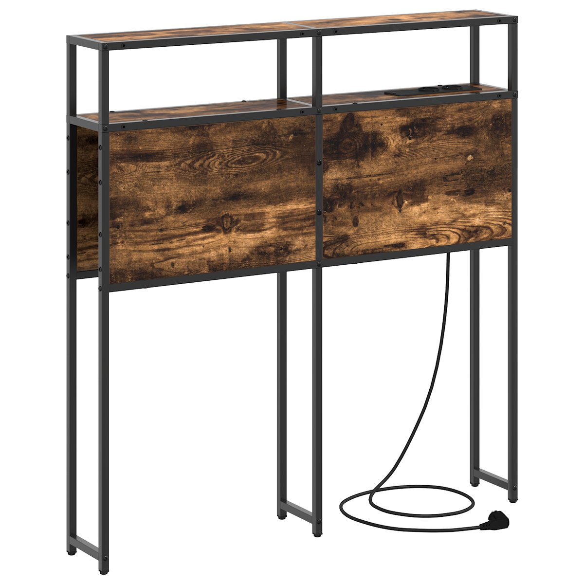 vidaXL - Opberghoofdbord - Gerookt - eiken - Bewerkt - hout