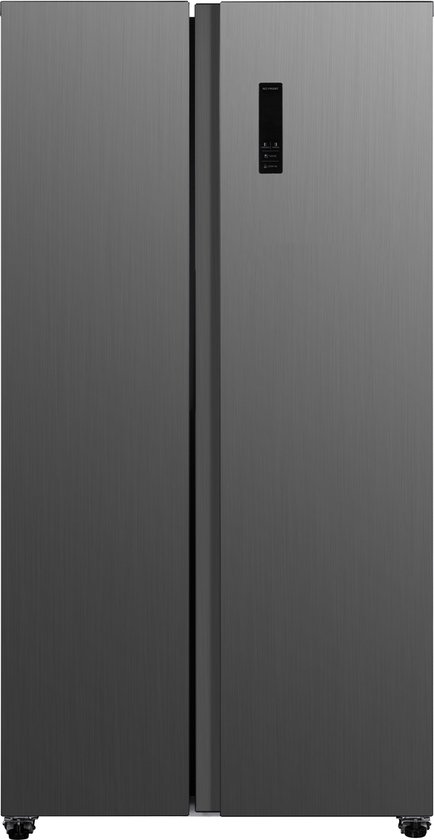 Exquisit CDJ445-041EG - Amerikaanse koelkast - Met Display - 5 Jaar Garantie - Ice-Twister - Snelvries functie - No Frost - 442 Liter - Inox