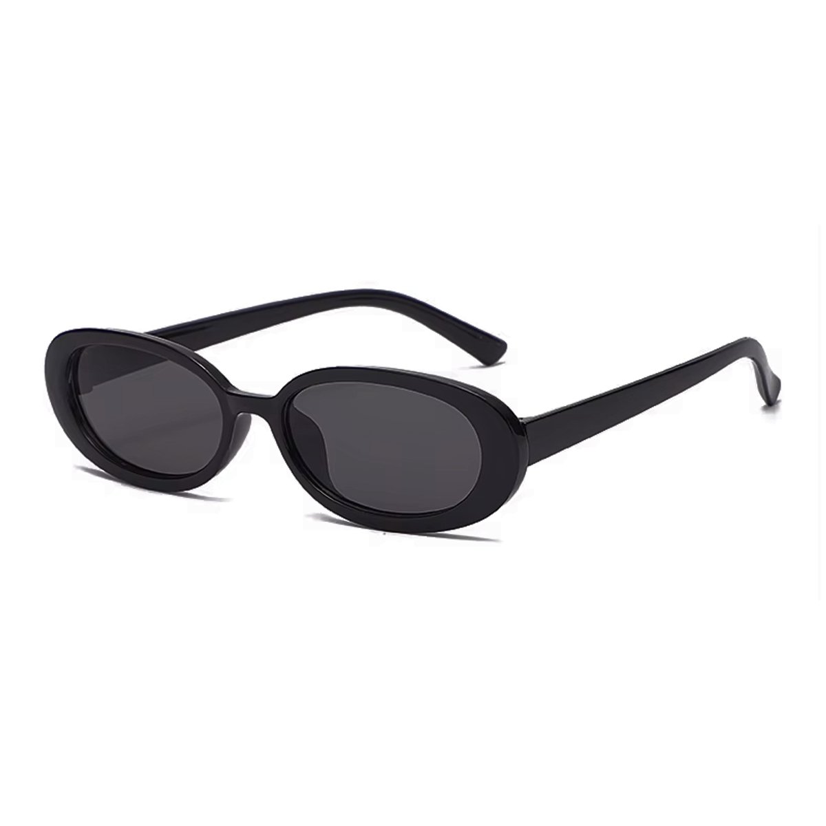 Trendy Oval Zonnebril - Zwart | Kunststof | Fashion Favorite