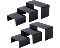 3 sizes black acrylic display riser stands - large decorations shelf riser - showcase fixtures for pop figures - table decorations stands - jewelry - candy display