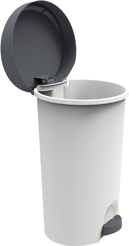 Seau Stepy EDA 45 L - Apédale - Pour sac 50 L - 40,9 x 35,1 x 60,4 cm - Gris béton - Plastique