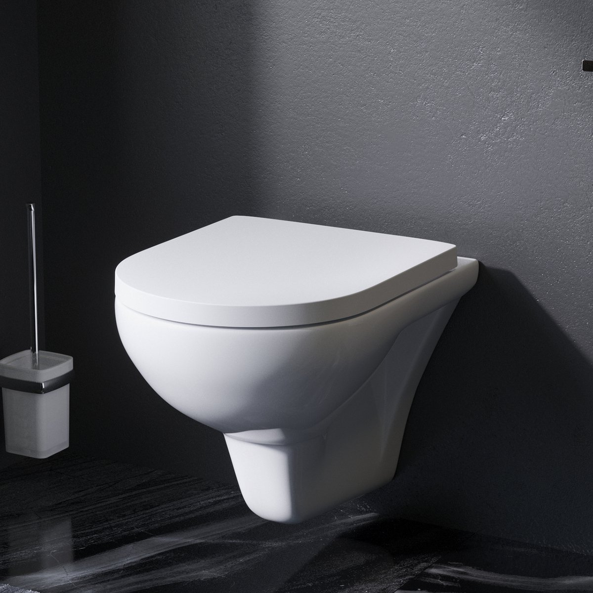 AM.PM Hit - Hangtoilet - Softclose Toiletbril - Randloos diepspoel - Glans Wit - WC Pot