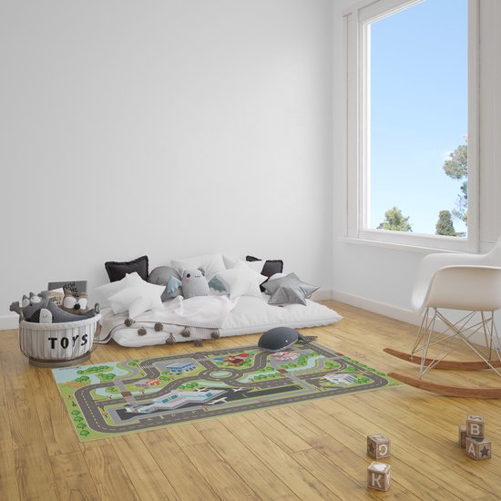 Speelkleed vinyl - Autokleed Stad - 195x300 cm - Onze materialen zijn PVC vrij en hygienisch van Bubabloon — afbeelding 2
