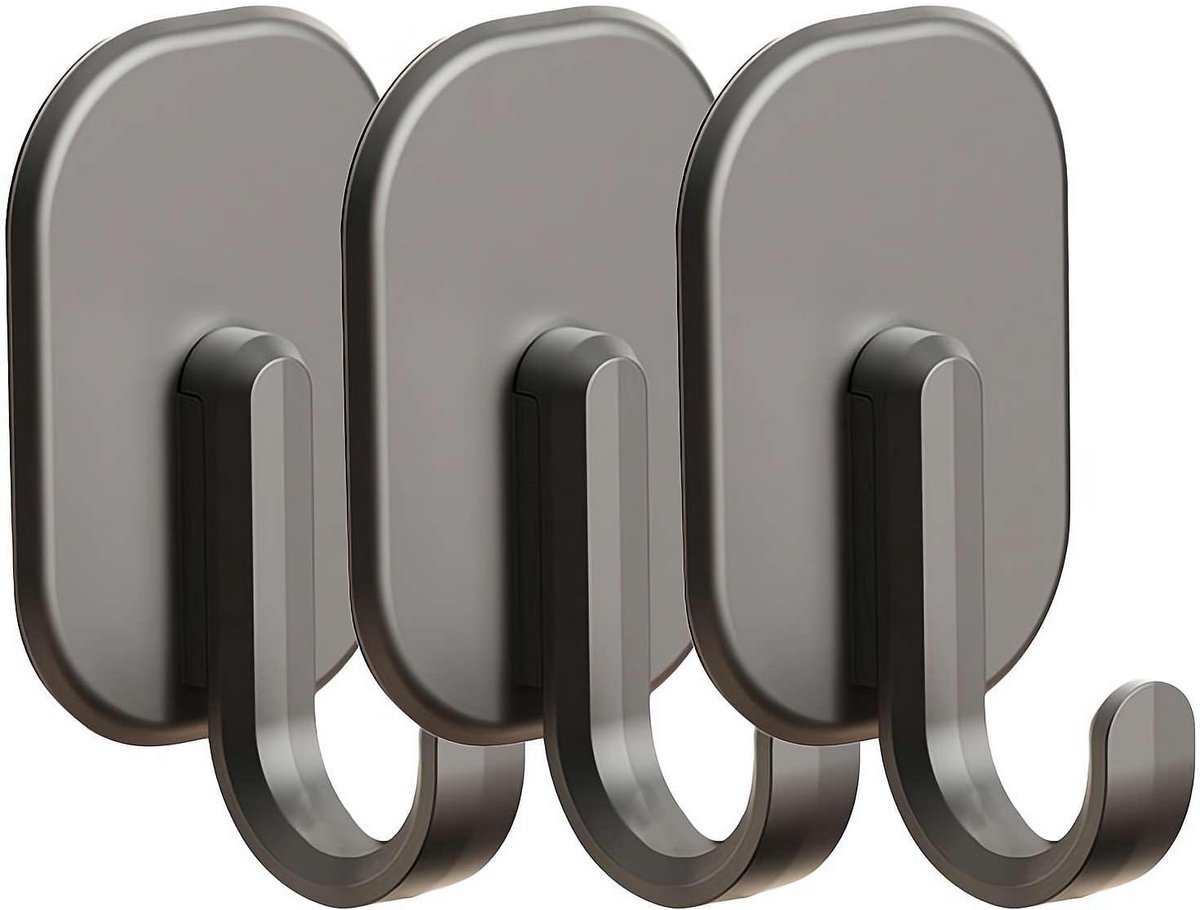 3 stuks - Magnetische haken - 13,6 kg magnetische haken - stevige draaibare magneethaak - om op te hangen magneten met haak - voor koelkast, grill, kluis - zwart - 6.5*3.8 cm