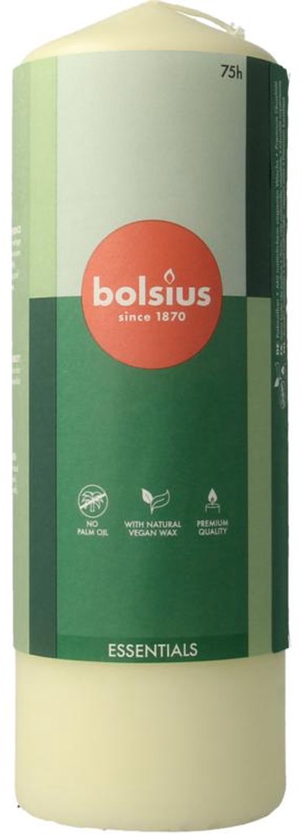 Bolsius - Stompkaars - Essentials - 200/68 - 1 Stuk - Soft Pearl