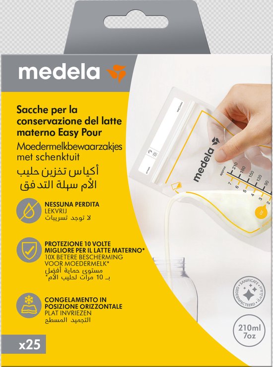 Sacs de conservation du lait maternel Medela avec bec verseur 210 ml 25 pièces