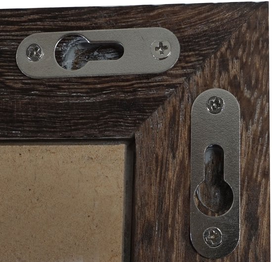 Cadre photo T249, cadre photo cadre mural en bois, 26x36cm aspect shabby maison de campagne ~ marron