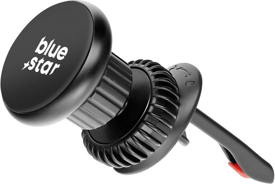 Blue Star, Supports pour voiture pour smartphone Montage magnétique Smart Lock Grille de ventilation magnétique ronde Zwart, Zwart