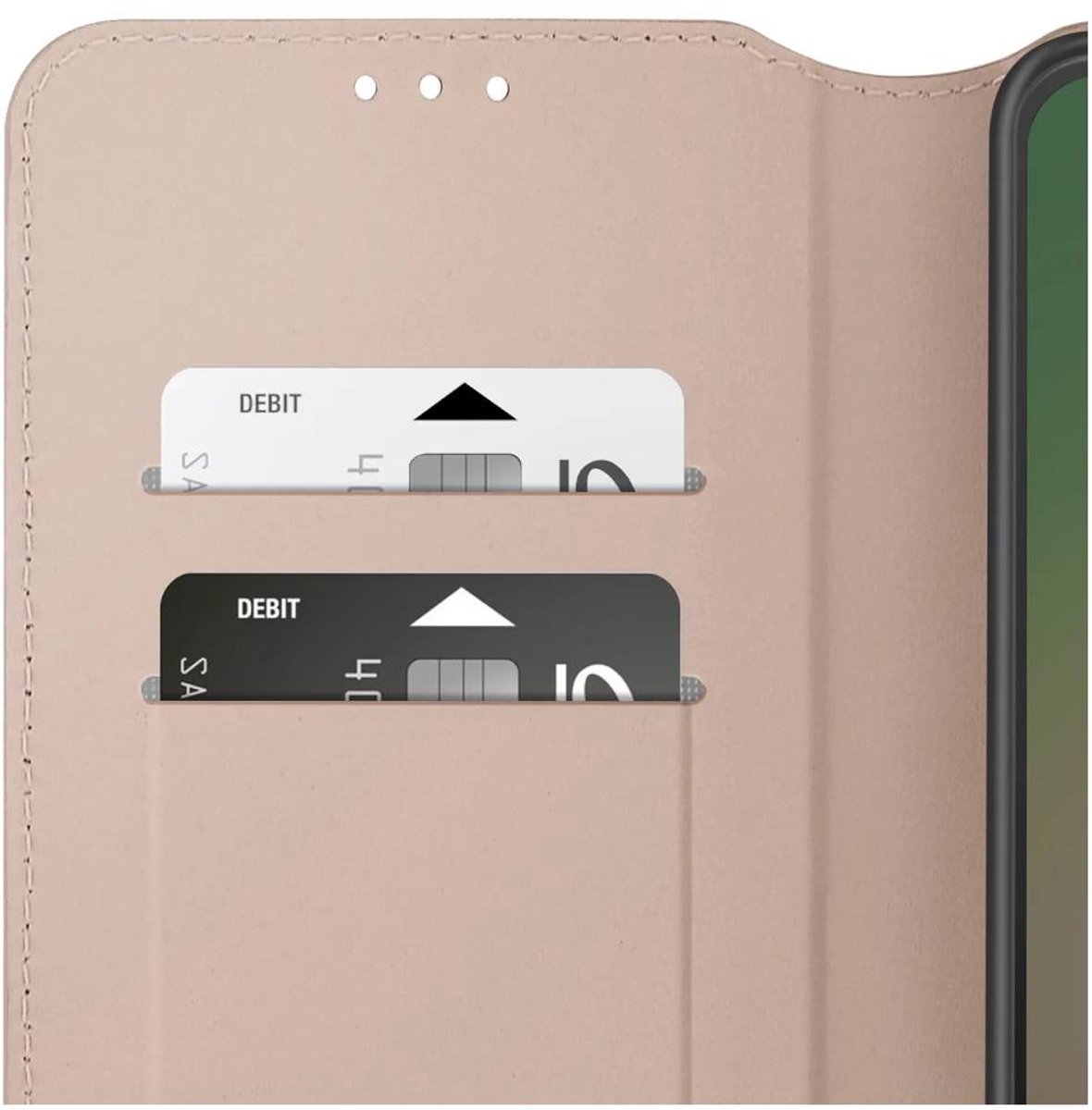 Avizar Boekhoesje Geschikt voor Samsung Galaxy A56 / A36 Magnetisch met Kaarthouder, Goud