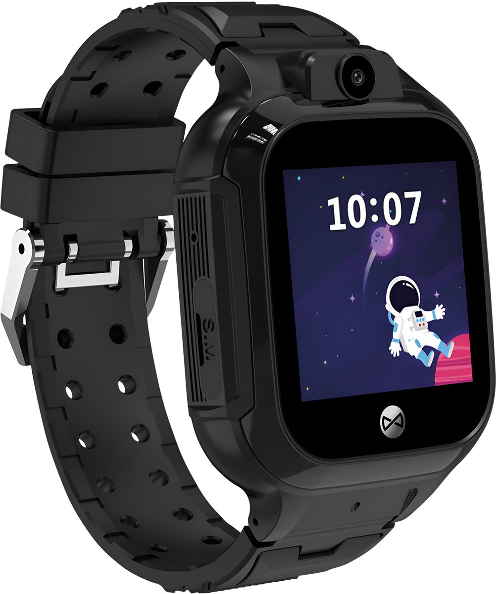 Forever, Kinderhorloge met WiFi en SIM-kaart Video-oproepen en GPS, Zwart