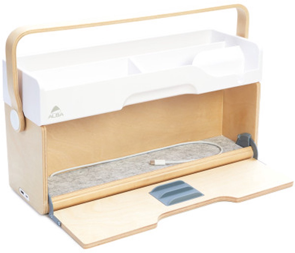 ALBA Mobiele opbergbox ERGOBOX, beuken/wit