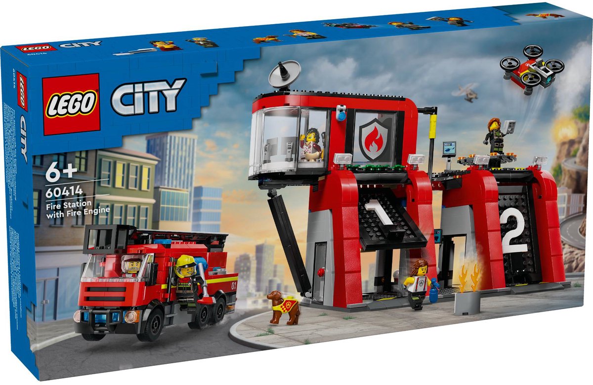 LEGO City Brandweerkazerne en brandweerauto 60414