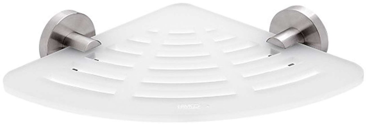Nimco Unix - IXI hoekplank, 23 cm, mat plexiglas/gepolijst roestvrij staal UNM X211-10
