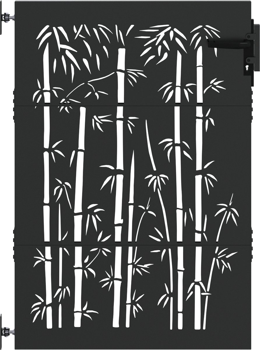 vidaXL - Tuinpoort - met - slot - Zwart - 85 - x - 150 - cm - Poedercoated - staal