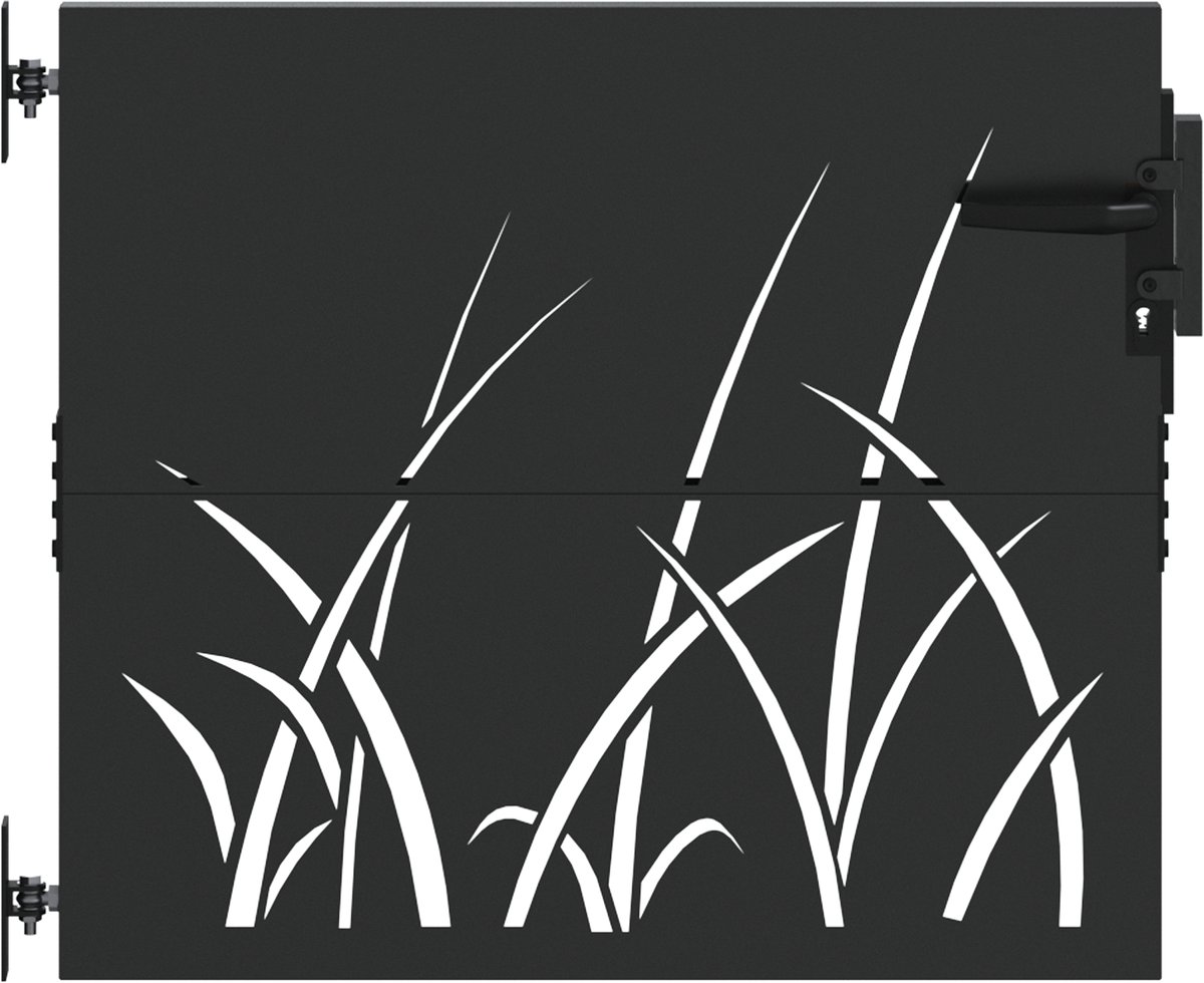 vidaXL - Tuinpoort - met - slot - Zwart - 85 - x - 100 - cm - Poedercoated - staal